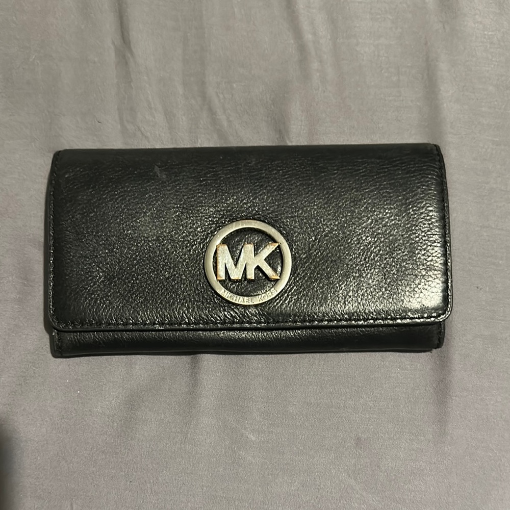 Michael Kors Black Leather Clutch